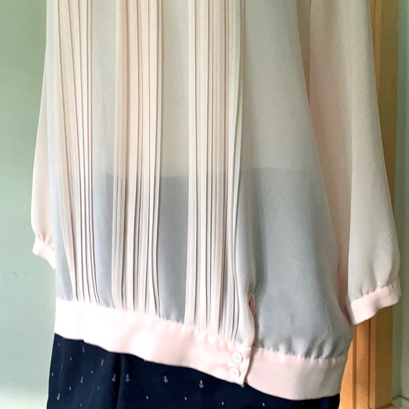 🎉 HOST PICK 🎉 NWOT  French Connection Baby Pink Chiffon Blouse, Size 10 - Picture 10 of 16